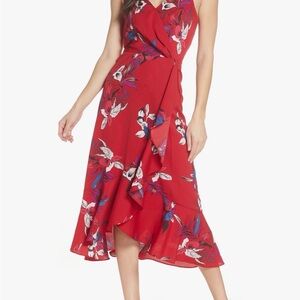 Chelsea28 Faux Wrap Floral Midi Dress